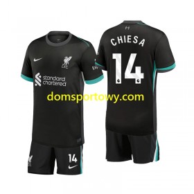 Koszulka Liverpool Chiesa 14 Dziecięcy Wyjazdowe Koszulki Piłkarskie 2024-2025 Krótki Rękaw